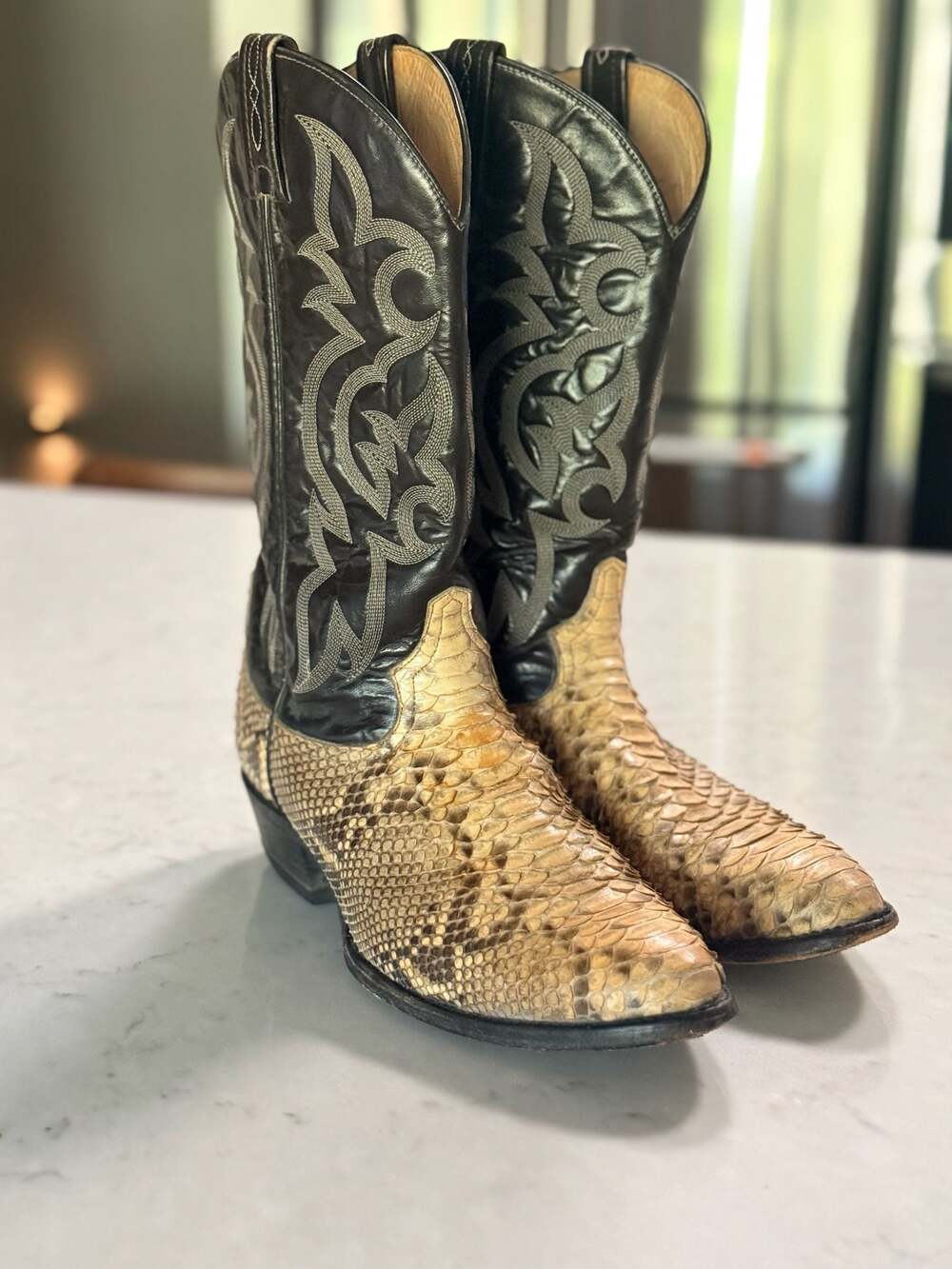 Tony Lama Style 8114 Python Snakeskin Cowboy Boots Size 11 D
